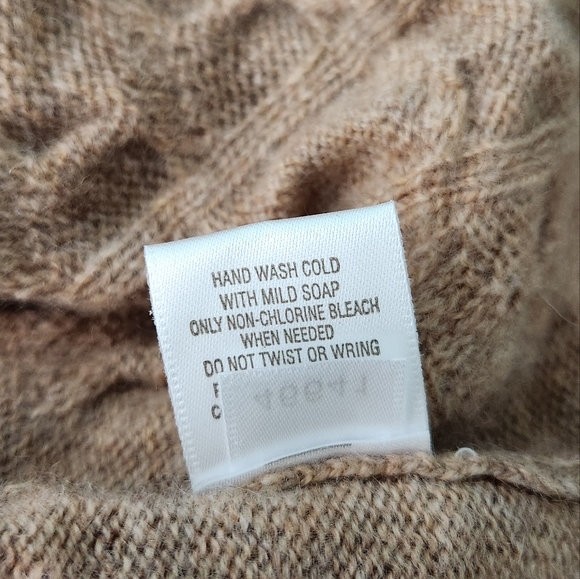 Garnet Hill Cashmere Cabled T-Neck - Picture 8 of 8